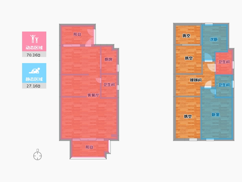 广东省-广州市-东方名都21栋116m²-118.04-户型库-动静分区