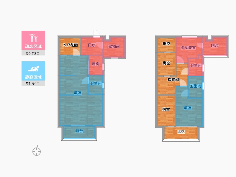 广东省-广州市-东方名都24栋135m²-108.03-户型库-动静分区