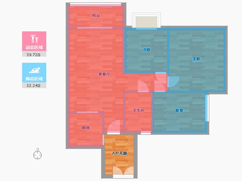 广东省-广州市-东方名都25栋87m²-70.00-户型库-动静分区