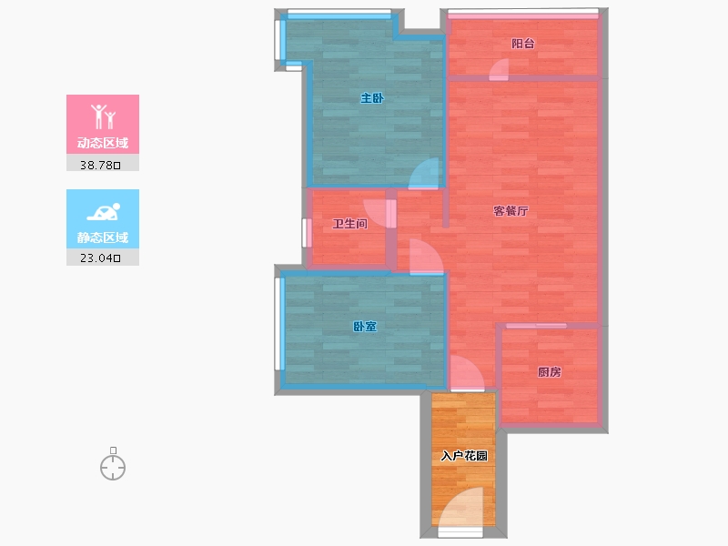 广东省-广州市-东方名都21栋,23栋,24栋75m²-60.16-户型库-动静分区