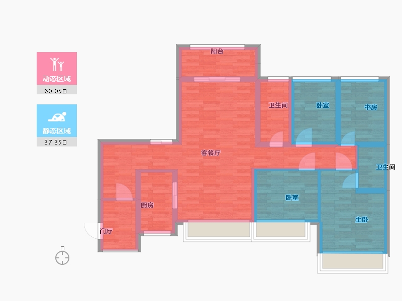 广东省-广州市-中海联睿3栋3-01107m²-85.63-户型库-动静分区