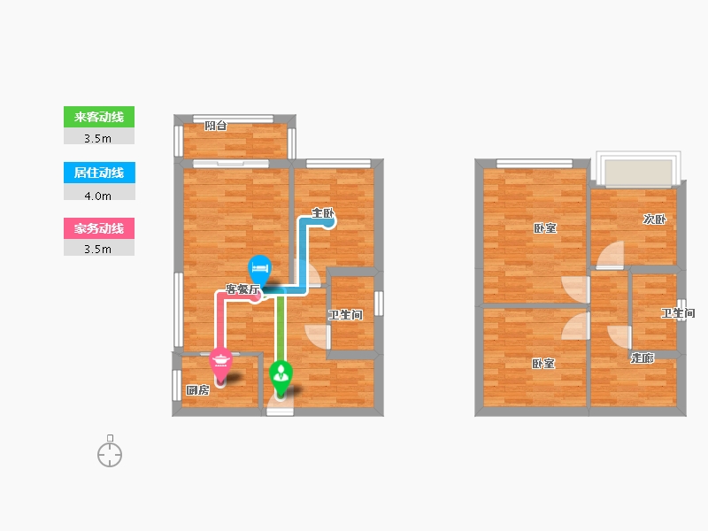 广东省-广州市-中海联睿5栋09户型96m²-76.30-户型库-动静线