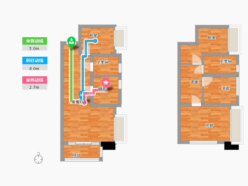 广东省-广州市-中海联睿6栋01户型92m²-73.37-户型库-动静线