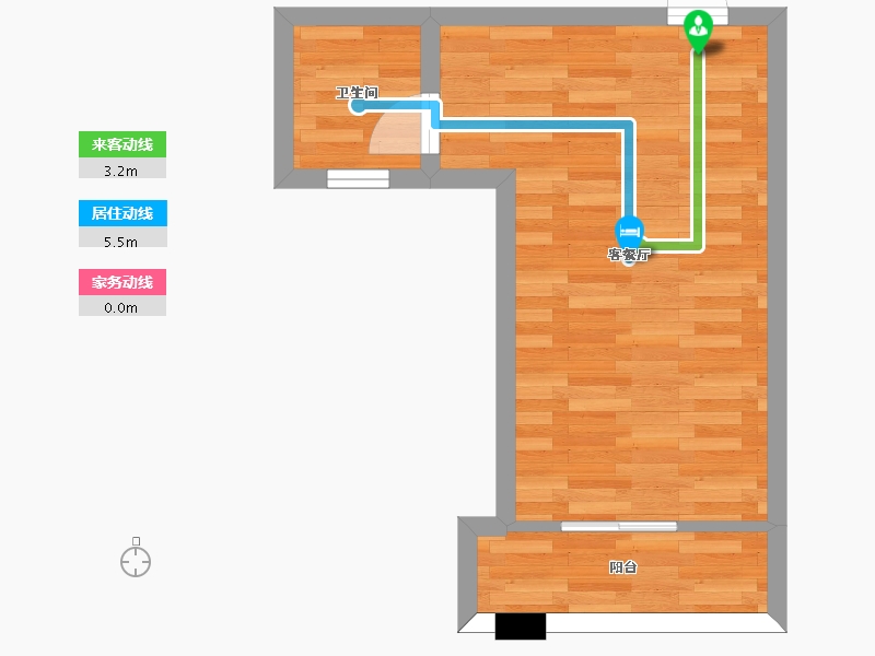 广东省-广州市-富雅都市华庭41栋02户型38m²-30.58-户型库-动静线