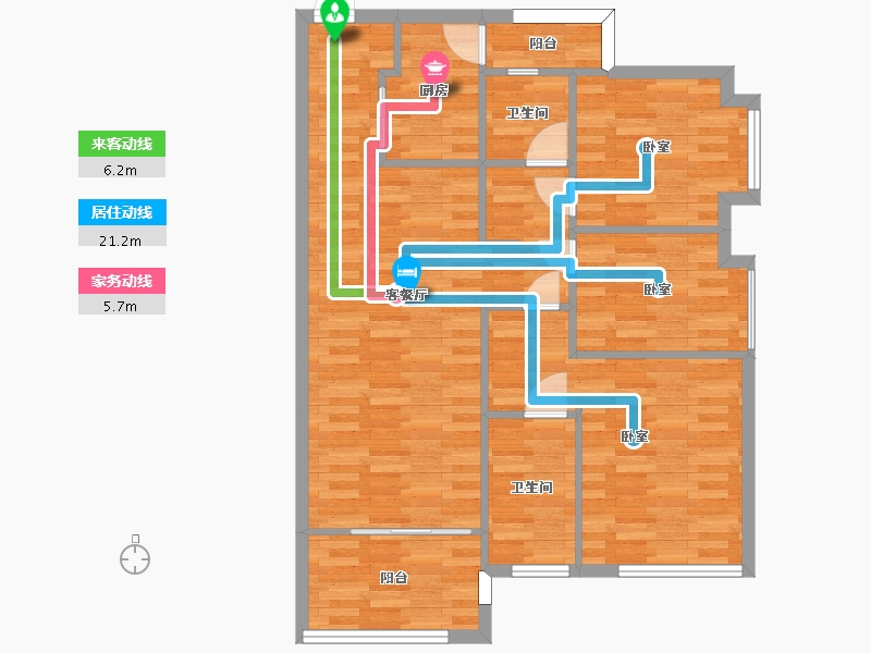 广东省-广州市-得天和苑3栋01户型102m²-89.41-户型库-动静线