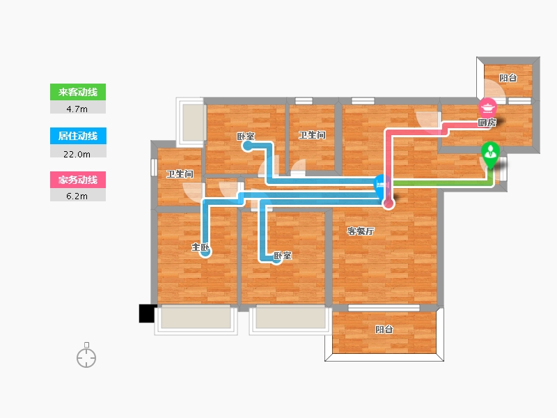 广东省-广州市-合景花漫里13栋99m²-79.23-户型库-动静线