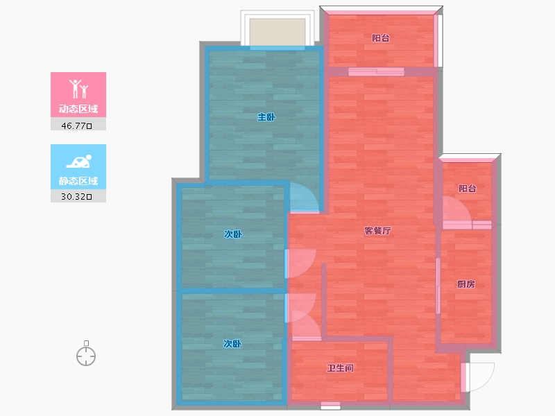 广东省-广州市-合景花漫里合景花漫里84m²-68.51-户型库-动静分区