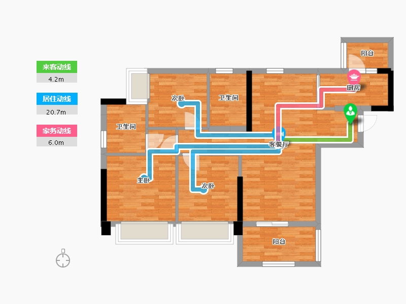 广东省-广州市-合景花漫里16栋97m²-77.32-户型库-动静线