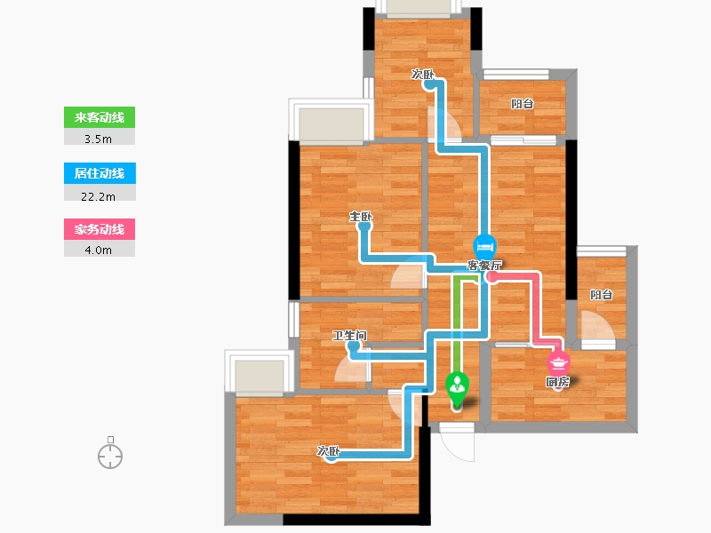 广东省-广州市-合景花漫里9栋,16栋72m²-61.00-户型库-动静线