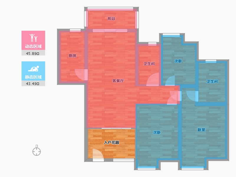 广东省-广州市-尚东阳光雅苑04户型36栋108m²-86.19-户型库-动静分区