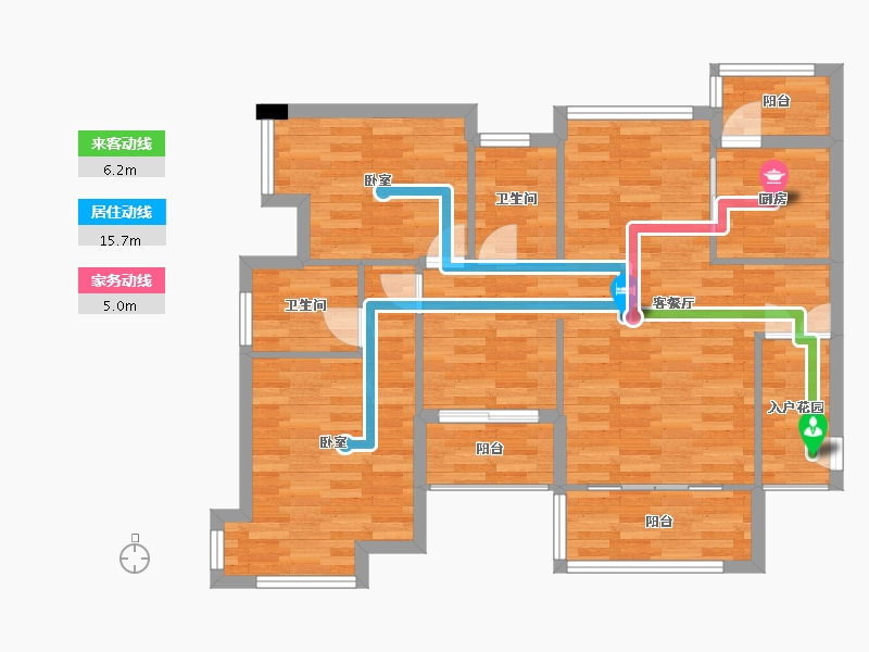 广东省-广州市-荔富湖畔A2栋110m²-87.99-户型库-动静线