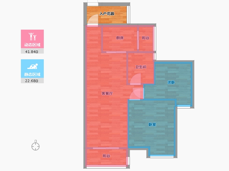 广东省-广州市-荔富湖畔A7栋,A19栋77m²-62.17-户型库-动静分区