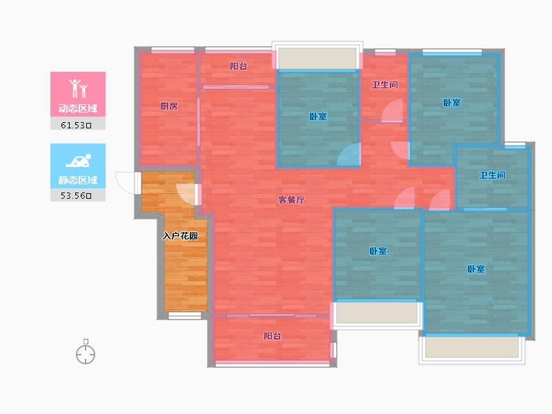 广东省-广州市-合汇中央广场Z-4栋141m²-113.36-户型库-动静分区