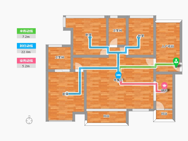 广东省-广州市-合汇中央广场Z-4栋130m²-106.26-户型库-动静线