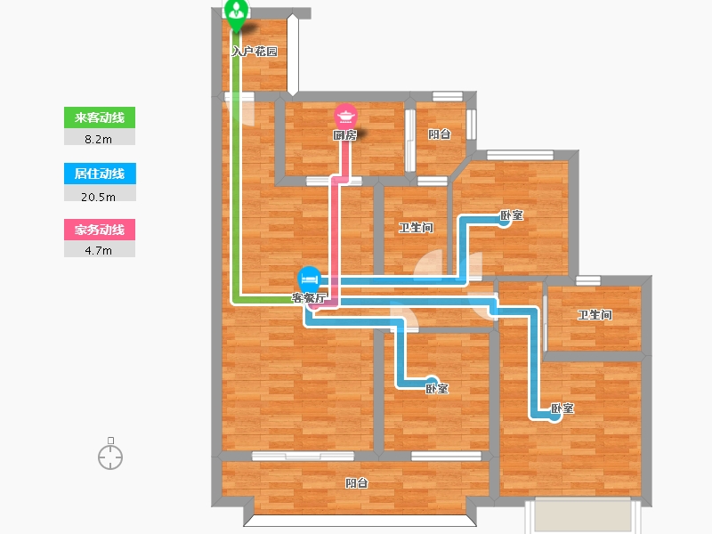 广东省-广州市-嘉御豪庭01单元108m²-86.40-户型库-动静线