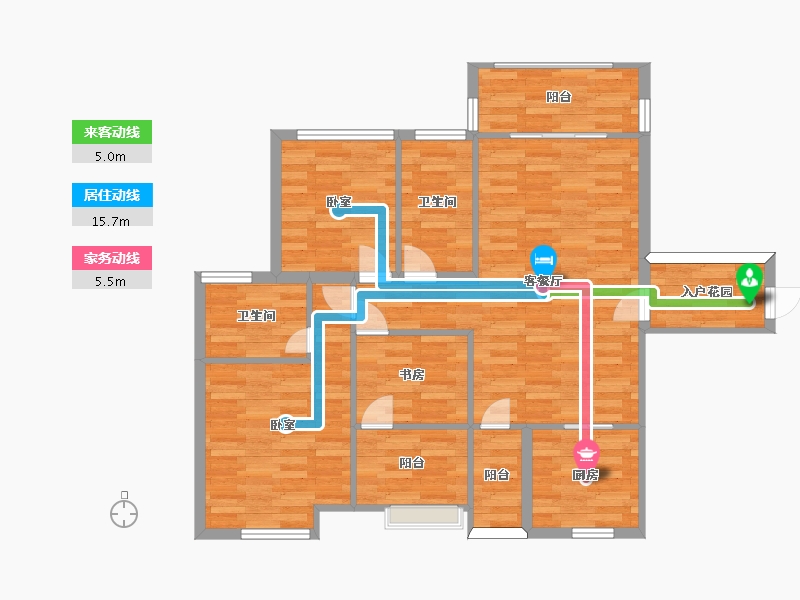 广东省-广州市-嘉御豪庭03单元113m²-90.40-户型库-动静线