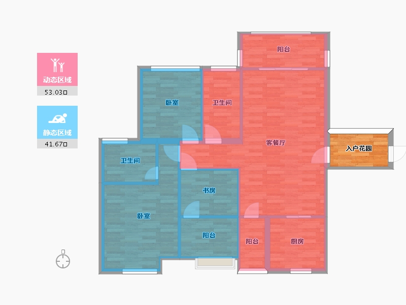 广东省-广州市-嘉御豪庭03单元113m²-90.40-户型库-动静分区