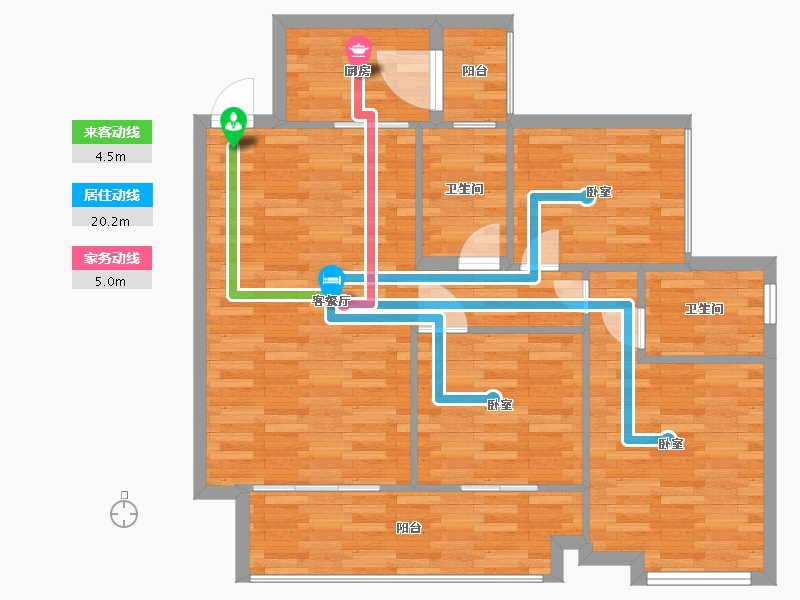 广东省-广州市-嘉御豪庭15栋01户型105m²-83.89-户型库-动静线