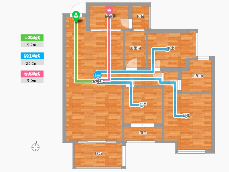 广东省-广州市-嘉御豪庭8栋103m²-82.40-户型库-动静线