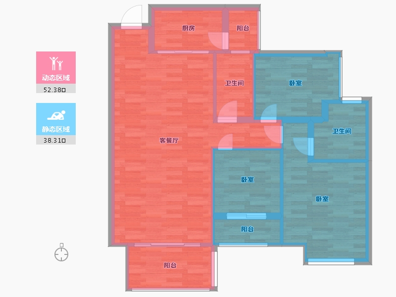 广东省-广州市-嘉御豪庭8栋103m²-82.40-户型库-动静分区