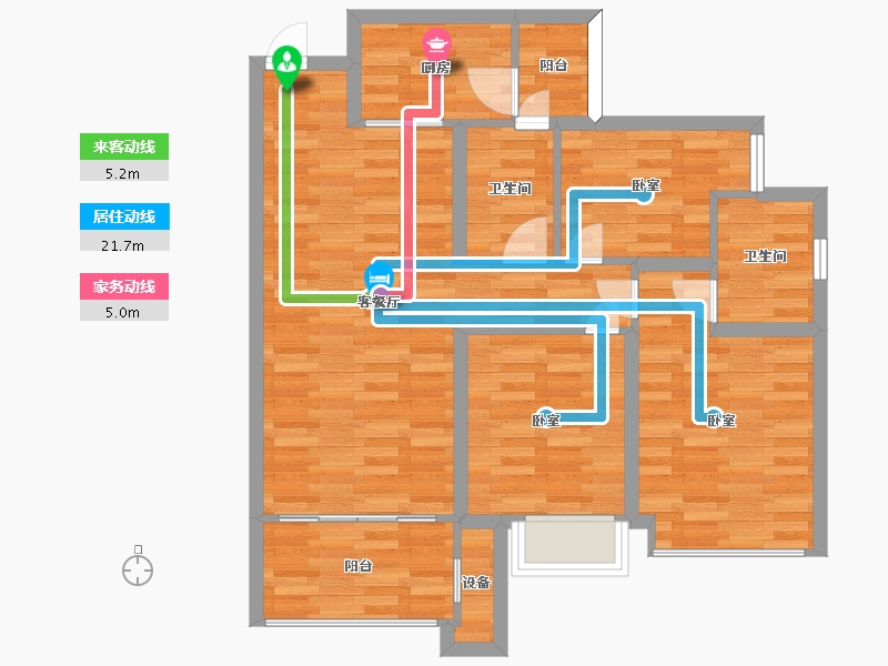 广东省-广州市-合景誉山国际四区2栋,1栋99m²-81.16-户型库-动静线