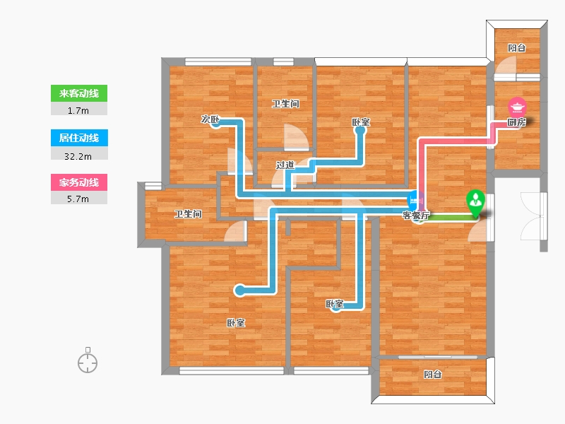 广东省-广州市-合景誉山国际四区9栋126m²-103.09-户型库-动静线