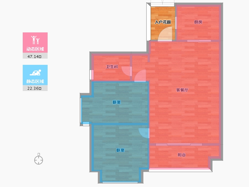 广东省-广州市-金时花园A7-a,A1-b84m²-67.21-户型库-动静分区