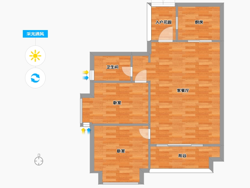 广东省-广州市-金时花园A7-a,A1-b84m²-67.21-户型库-采光通风