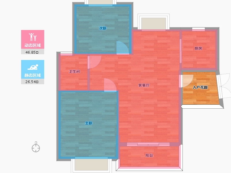 广东省-广州市-金时花园A7-a88m²-71.48-户型库-动静分区