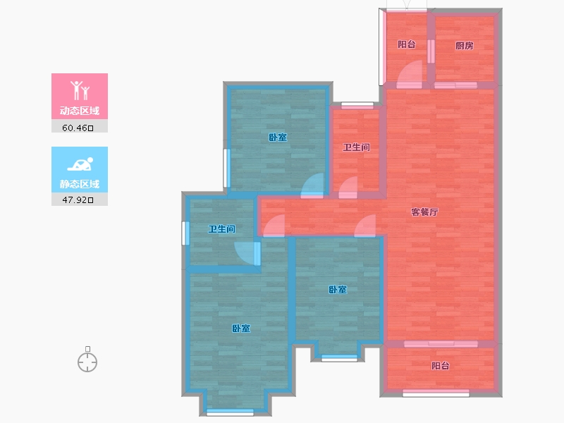 广东省-广州市-金时花园4-a栋120m²-96.00-户型库-动静分区