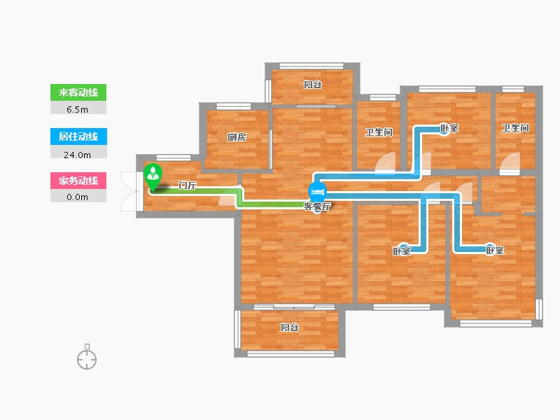 广东省-广州市-绿地珑玥府9栋12栋10栋C户型127m²-101.96-户型库-动静线