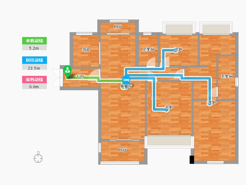 广东省-广州市-绿地珑玥府10栋D户型138m²-110.29-户型库-动静线