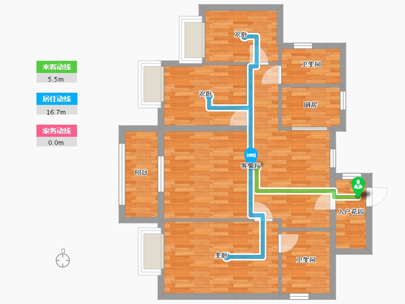 广东省-广州市-品秀星图2栋03户型102m²-82.87-户型库-动静线