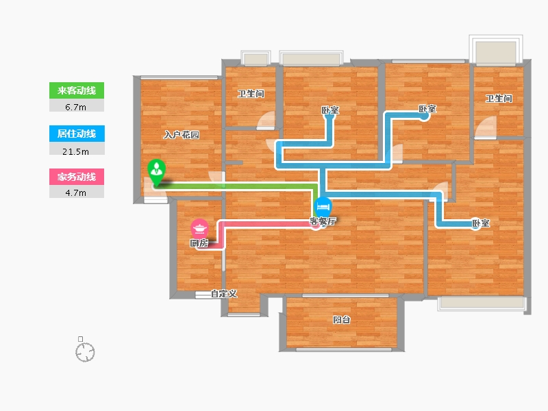 广东省-广州市-品秀星图127m²-101.74-户型库-动静线