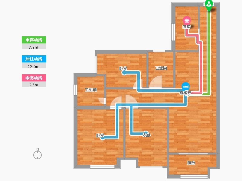 广东省-广州市-金地香山湖C7栋C8栋02，03户型100m²-80.00-户型库-动静线