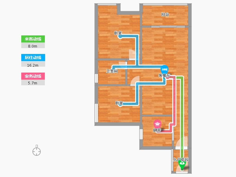 广东省-广州市-品秀星图16栋17栋18栋19栋78m²-62.40-户型库-动静线