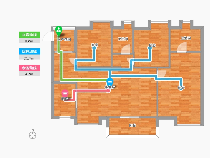 广东省-广州市-品秀星图16栋18栋06户型111m²-88.79-户型库-动静线