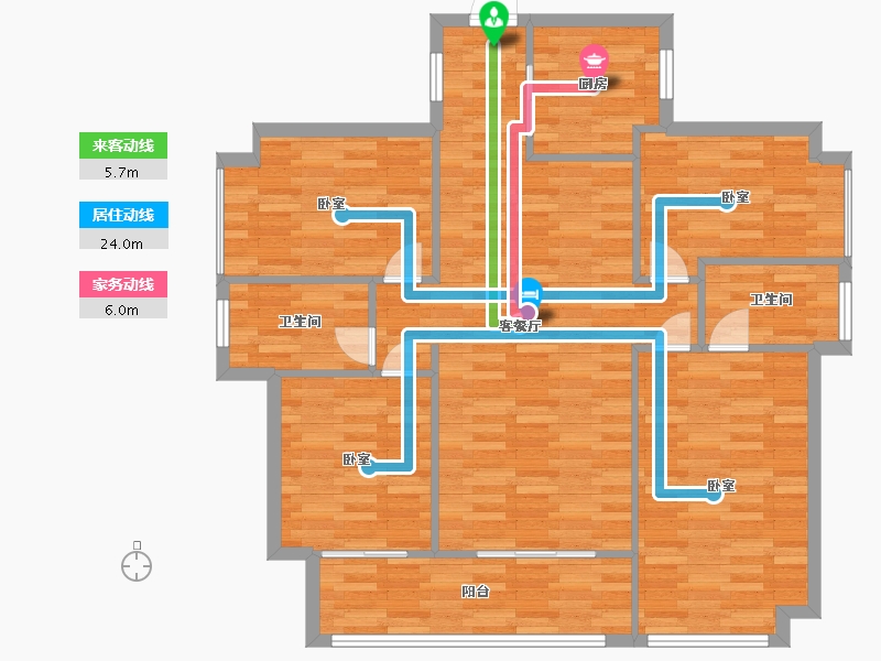 广东省-广州市-金地香山湖10栋129m²-103.20-户型库-动静线