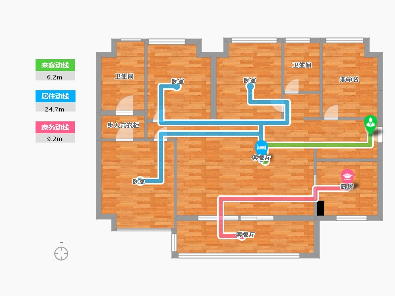 广东省-广州市-金地香山湖4栋,9栋,3-1栋03户型142m²-113.60-户型库-动静线