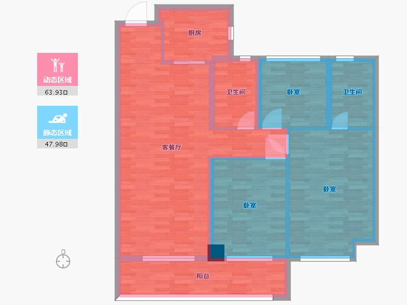 广东省-广州市-保利335金融中A2栋125m²-100.00-户型库-动静分区