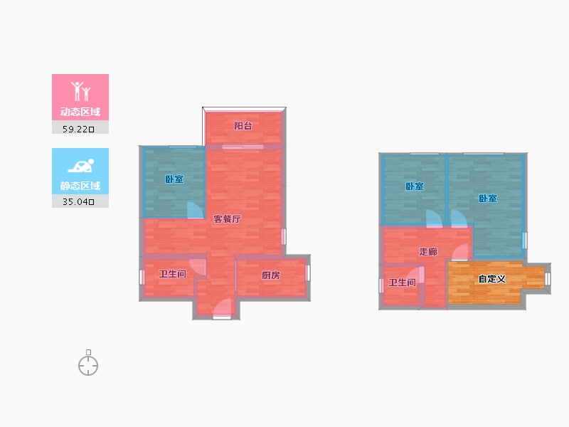 广东省-广州市-保利335金融中A3户型115m²-92.00-户型库-动静分区