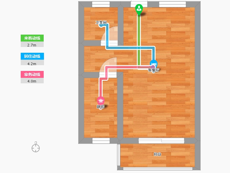 广东省-广州市-科慧花园A户型39m²-29.40-户型库-动静线