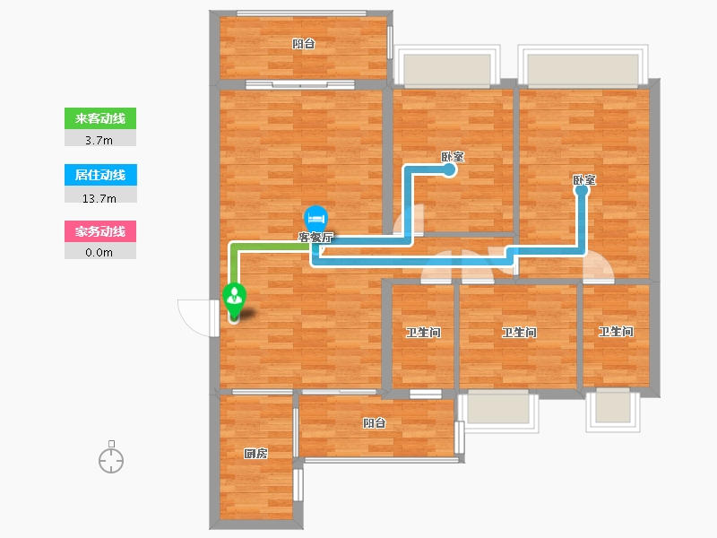 广东省-广州市-三江盛汇1栋,2栋,3栋120m²-92.10-户型库-动静线