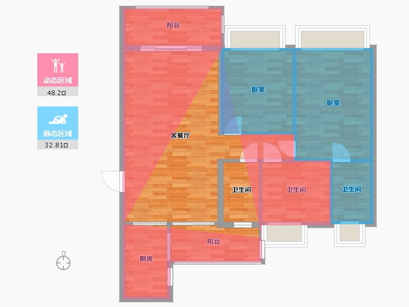 广东省-广州市-三江盛汇1栋,2栋,3栋120m²-92.10-户型库-动静分区