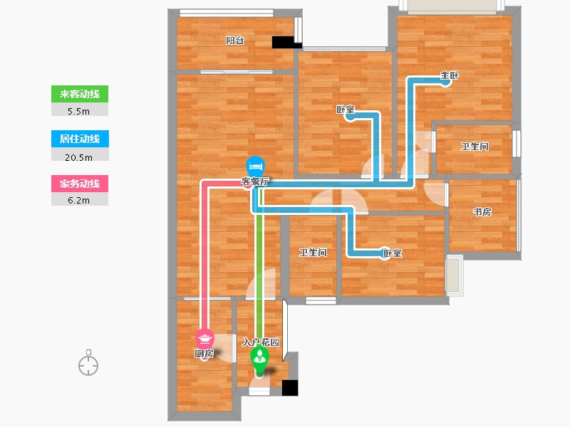 广东省-广州市-香江天赋15栋北101㎡-79.25-户型库-动静线