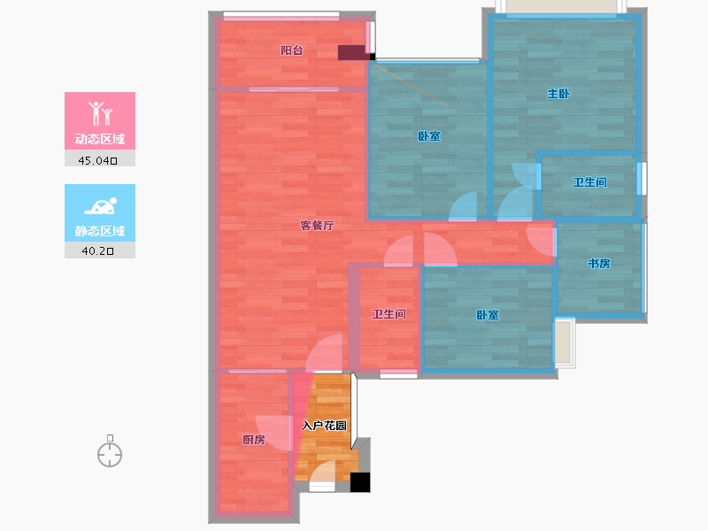 广东省-广州市-香江天赋15栋北101㎡-79.25-户型库-动静分区