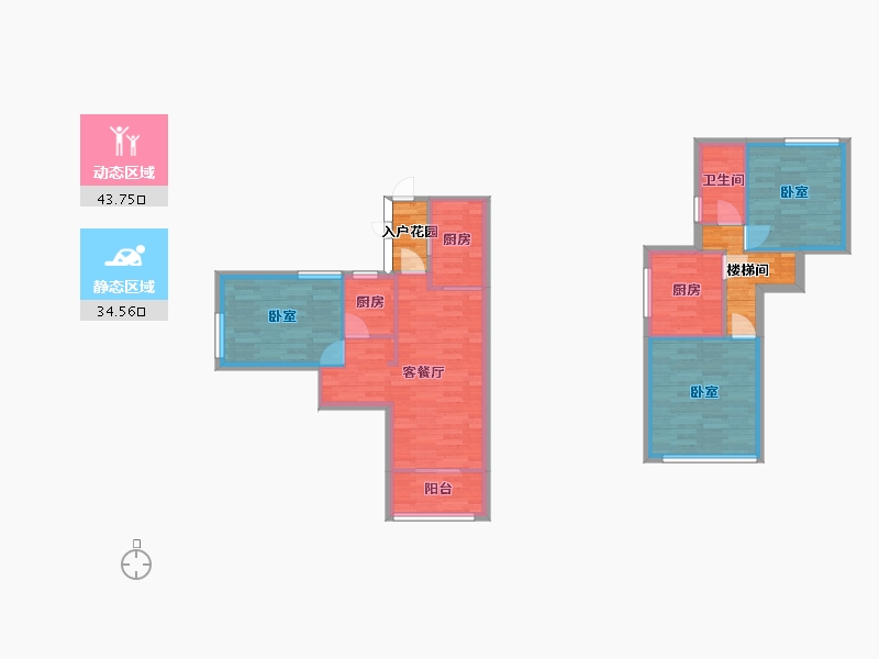 广东省-广州市-香江天赋2栋,17栋02户型96m²-76.80-户型库-动静分区