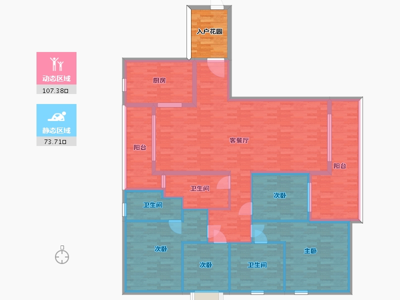 广东省-广州市-香江天赋204m²-169.80-户型库-动静分区