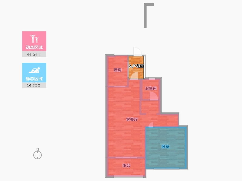 广东省-广州市-香江天赋2栋,3栋,16栋01户型100m²-56.26-户型库-动静分区