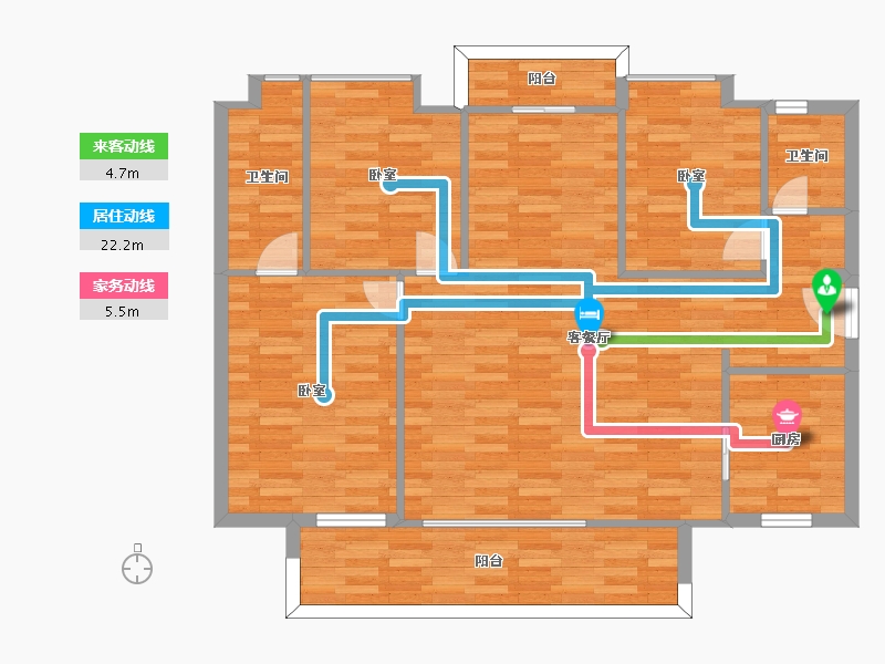 广东省-广州市-时代倾城（中新）14栋C户型120m²-102.40-户型库-动静线